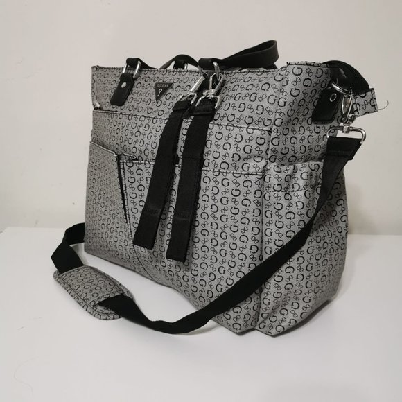 Guess Diaper Bag / Travel Bag | Color: Gray-black | Size large - Picture 5 of 11